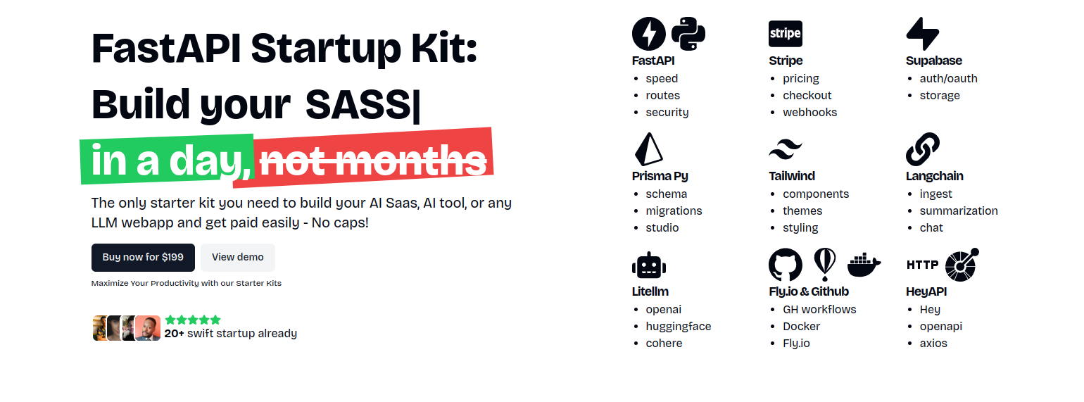 FastAPI Startup Kit -  Build Your Chatbot in a Day, Not Months